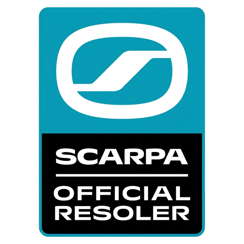 SCARPA logo in blue and white with the text Official Resoler.