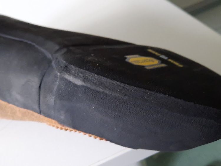 Klantfoto: verzoolde La Sportiva Mythos met nieuwe rand en Vibram-stempel